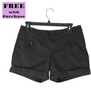 Copper Key Black Button Shorts